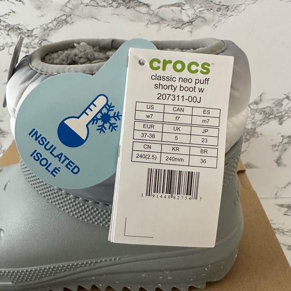 Crocs Classic Neo Puff Lined Insulated Shorty Boots Clogs Casual Women’s Size 7 - Picture 8 of 8